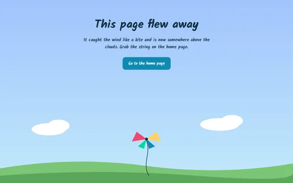 Kite Meadow 404 page template preview