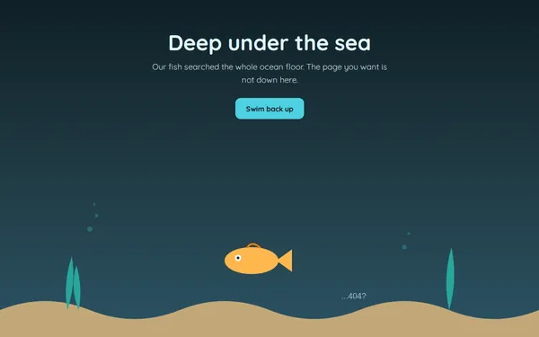 Under the Sea 404 page template preview