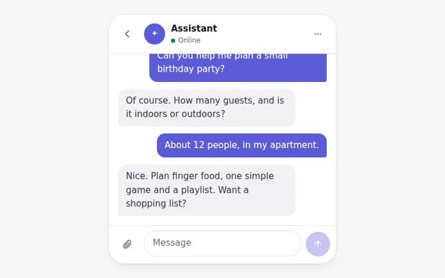 Mobile Chat Screen AI UI component preview
