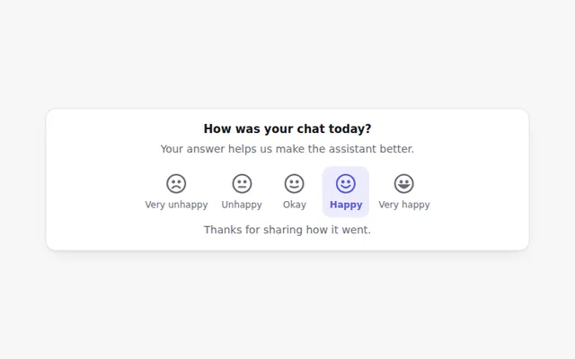 Satisfaction Scale AI UI component preview