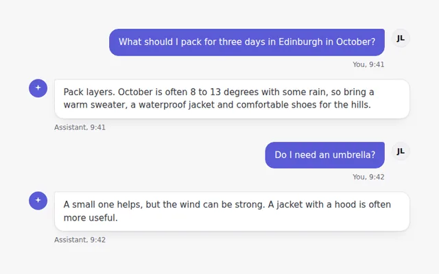 Chat Bubbles AI UI component preview