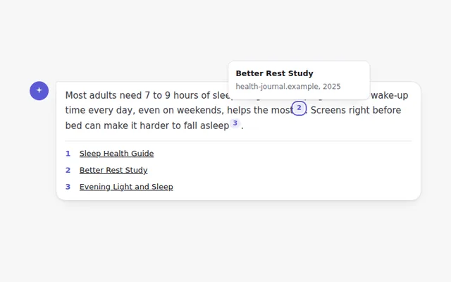 Inline Citations AI UI component preview