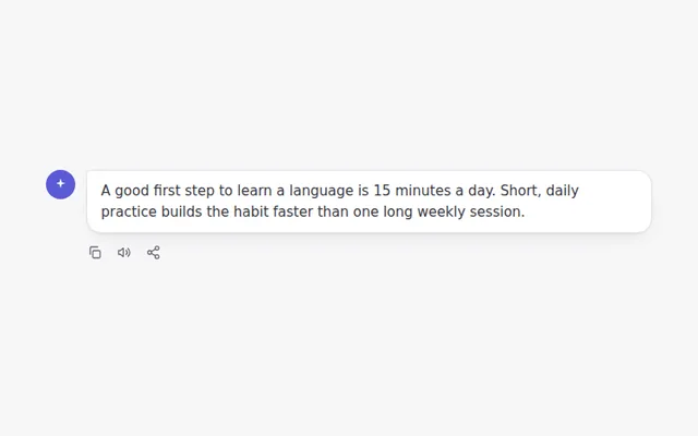 Message Action Bar AI UI component preview