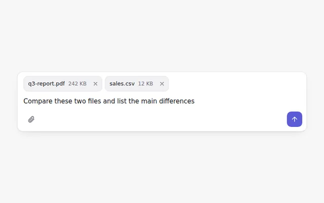 Prompt with File Attachments AI UI component preview