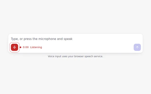 Prompt with Voice Input AI UI component preview