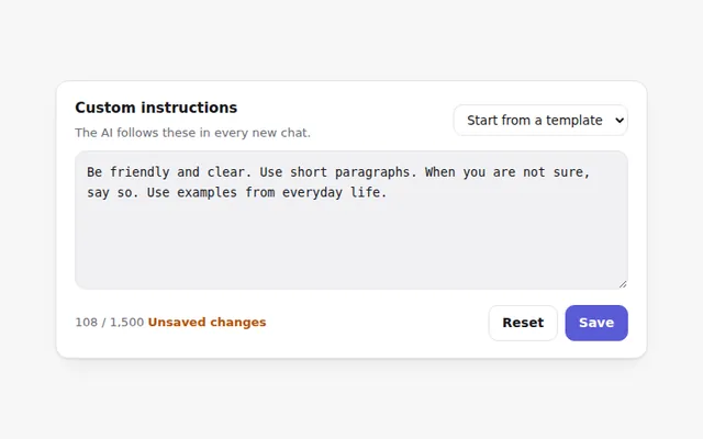 System Prompt Editor AI UI component preview