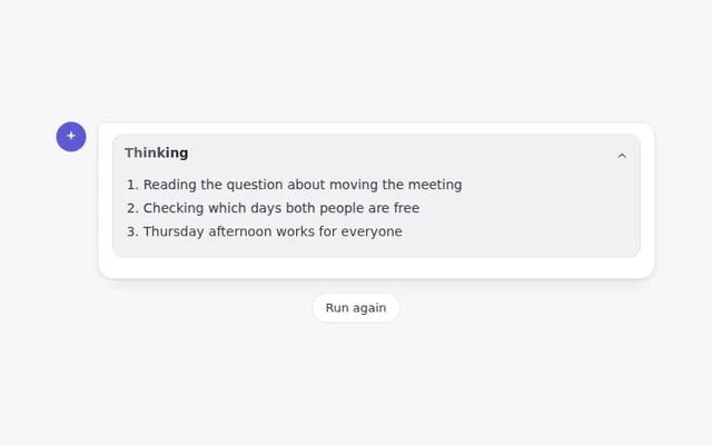 Reasoning Panel AI UI component preview