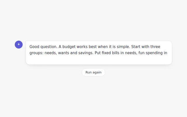 Streaming Text AI UI component preview