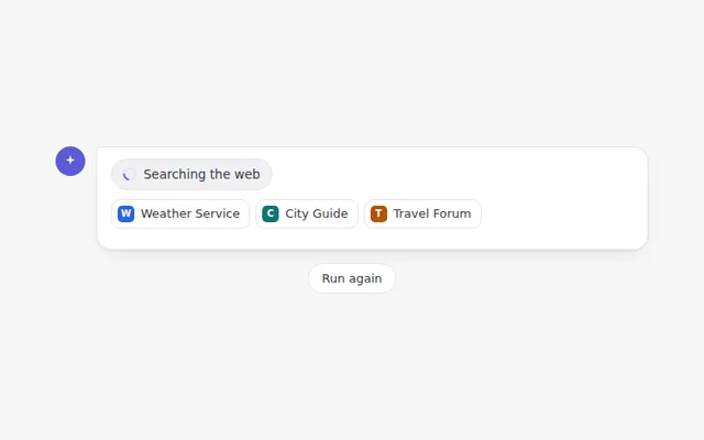 Web Search Indicator AI UI component preview