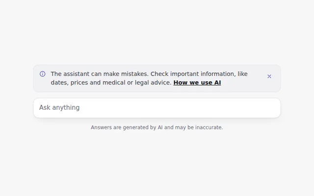 AI Disclaimer Banner AI UI component preview