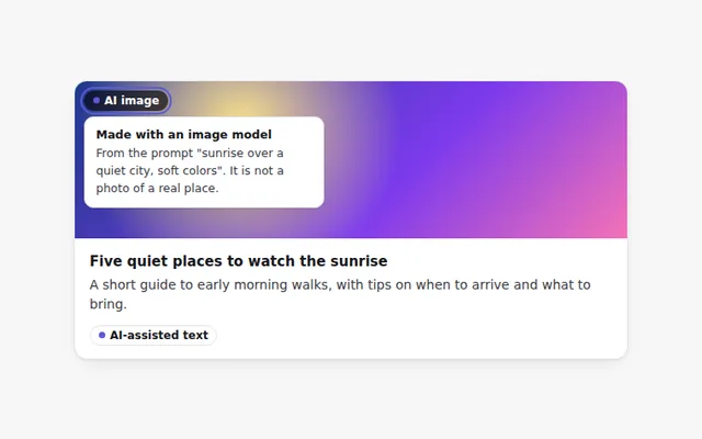 AI-Generated Label AI UI component preview