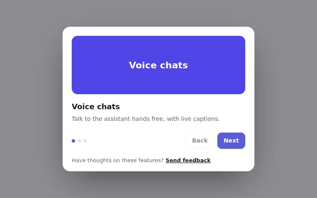 What's New Dialog AI UI component preview