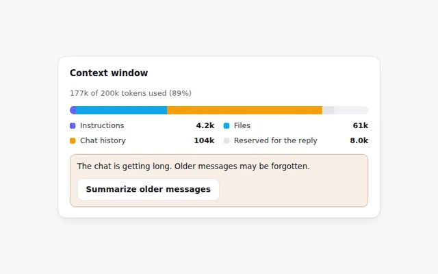 Context Window Bar AI UI component preview