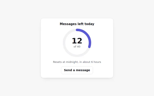 Messages Left Today AI UI component preview