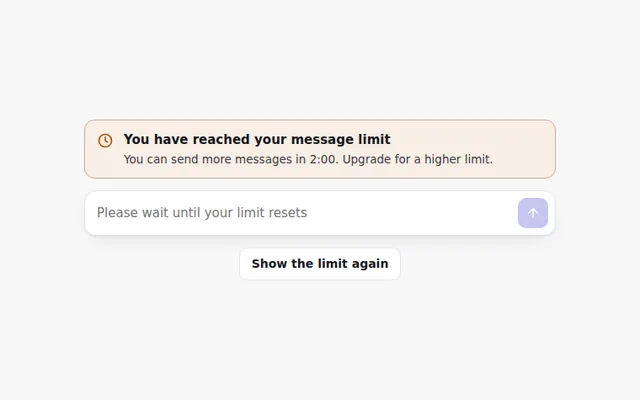 Rate Limit Banner AI UI component preview