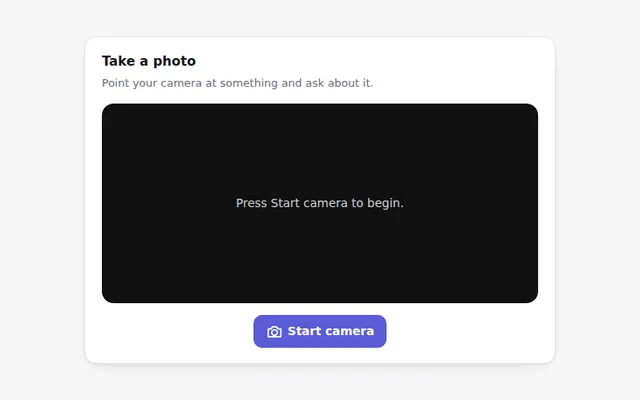 Camera Photo Capture AI UI component preview