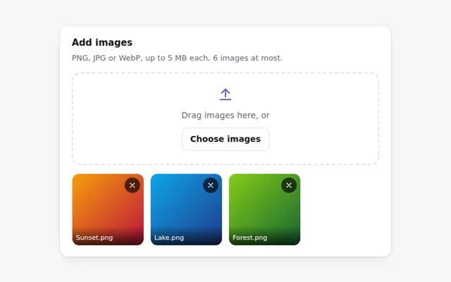 Image Upload with Preview AI UI component preview