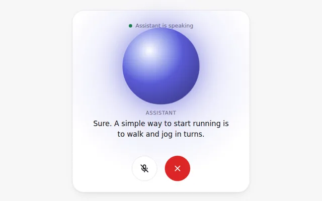 Voice Mode Screen AI UI component preview