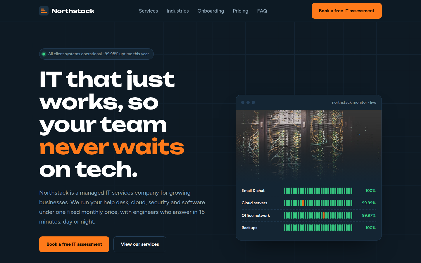 Northstack, free it service company website template