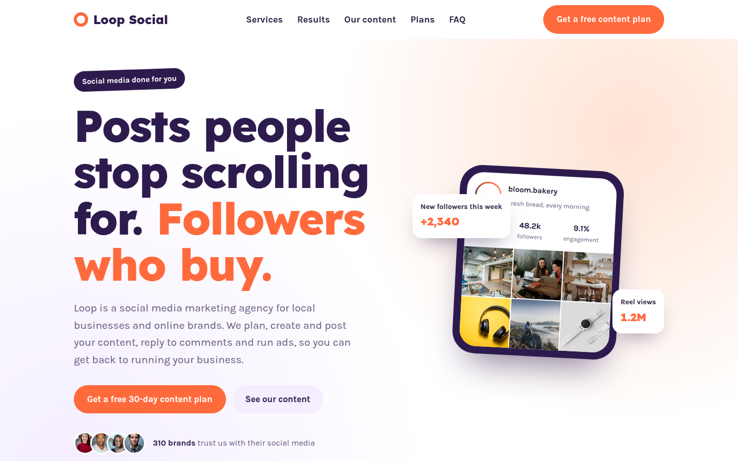Loop Social, free social media marketing agency website template