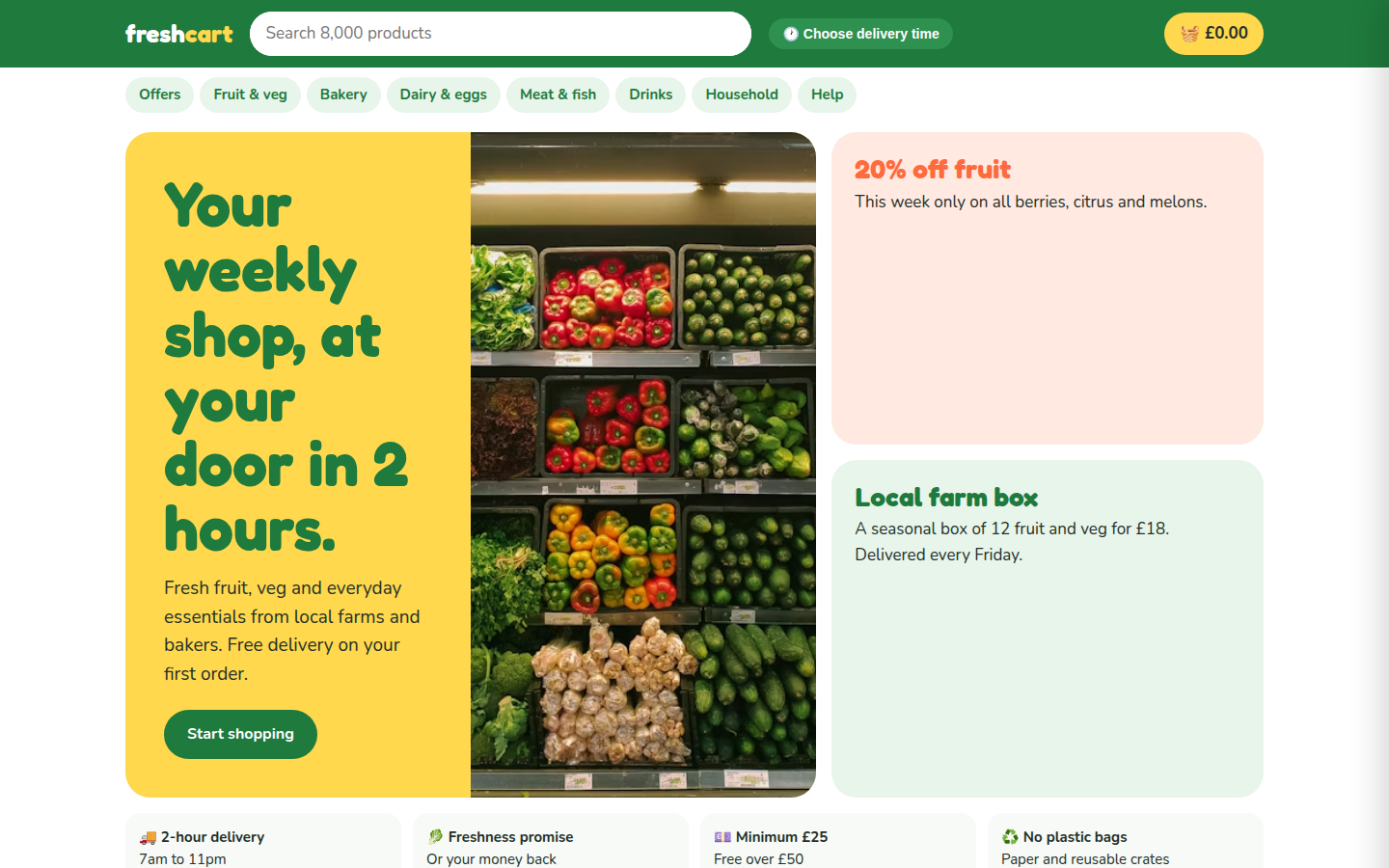 Freshcart, free grocery store website template