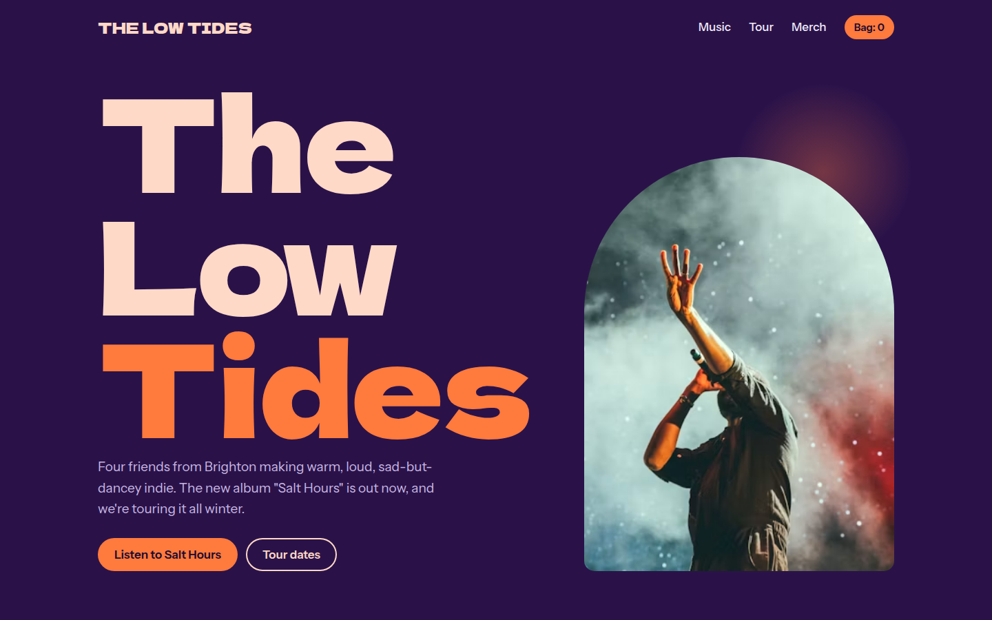 The Low Tides, free band and musician website template