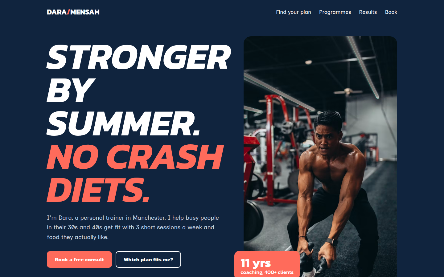 Dara Mensah, free personal trainer website template
