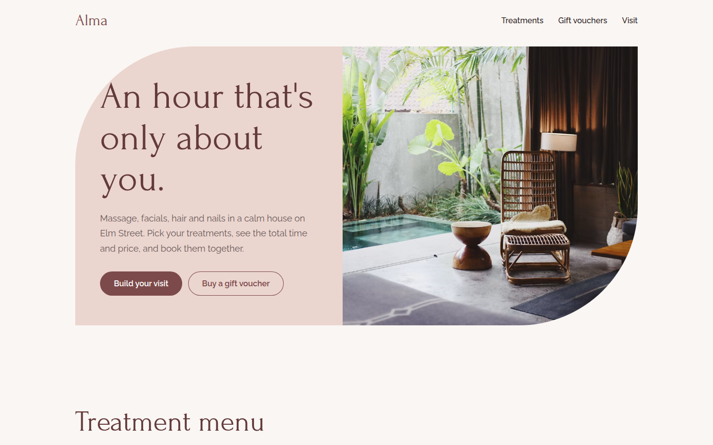 Alma Spa, free spa and salon website template