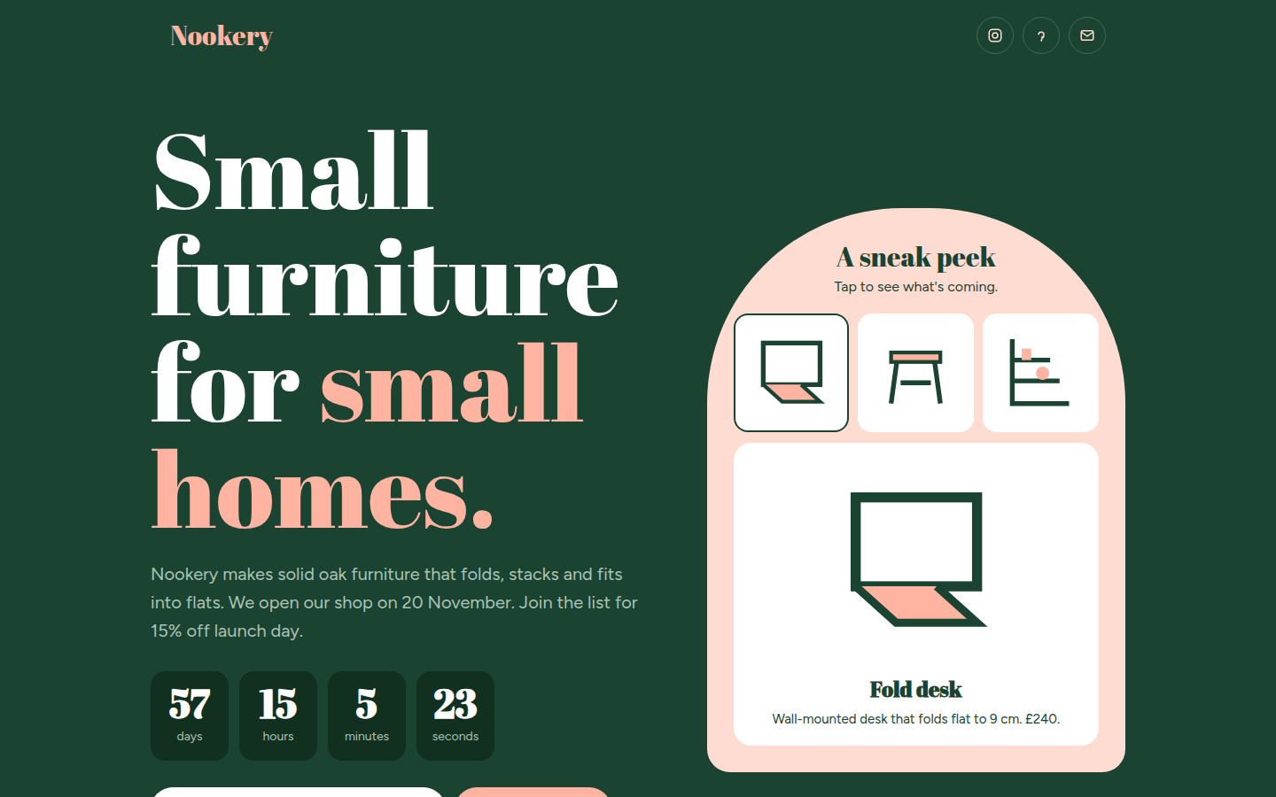 Nookery, free coming soon website template
