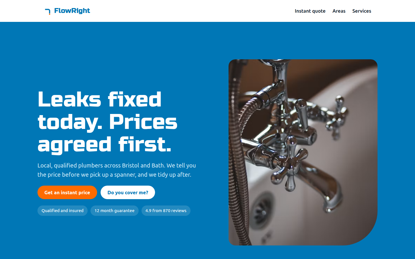 FlowRight Plumbing, free plumber website template