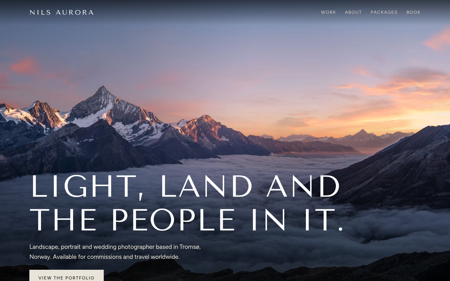 Nils Aurora, free photographer portfolio website template