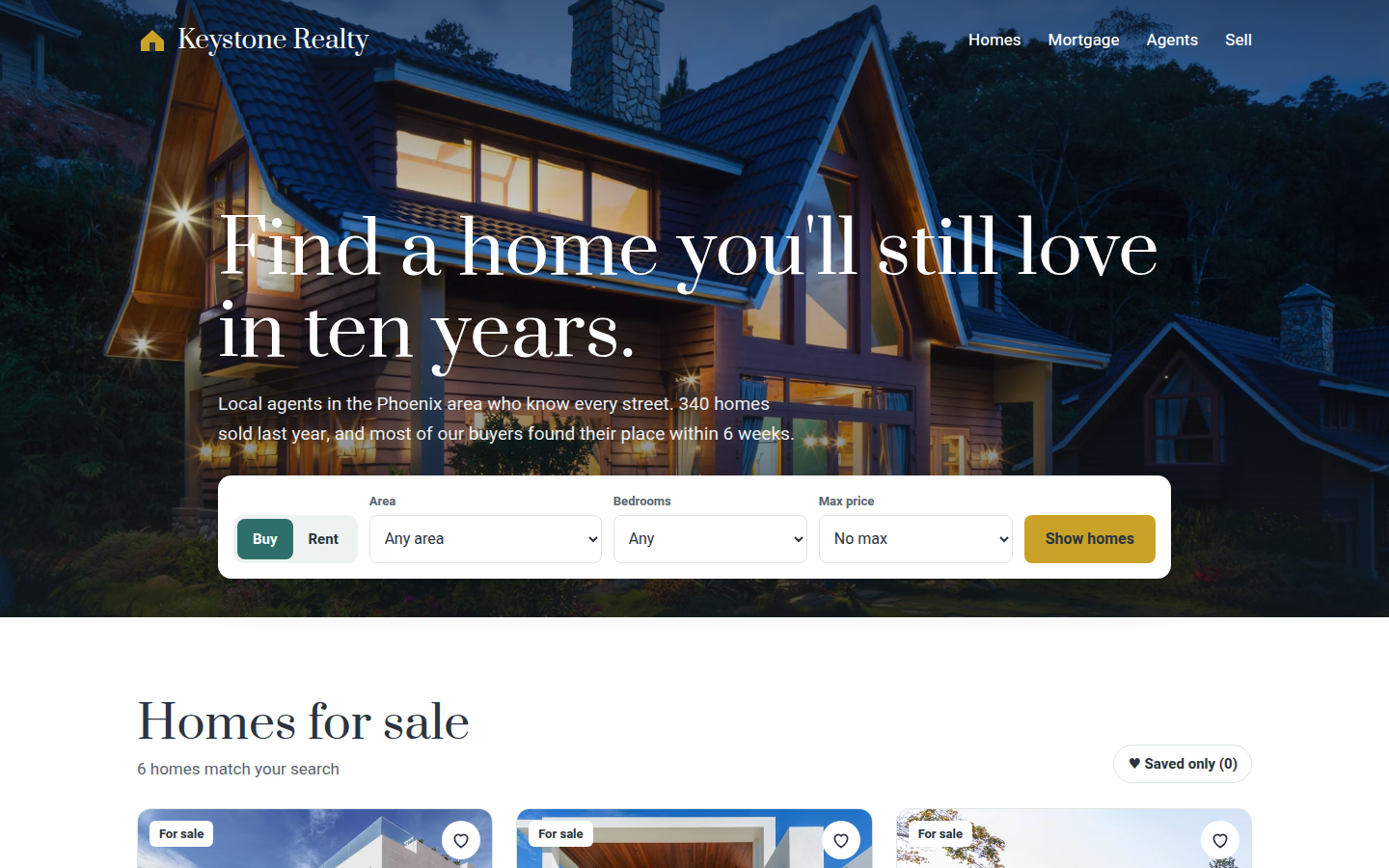 Keystone Realty, free real estate agency website template