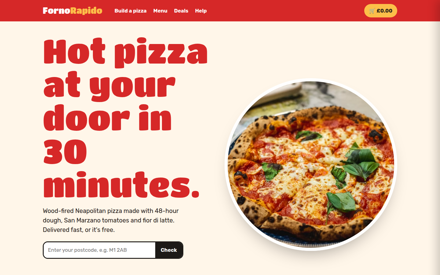 Forno Rapido, free pizza delivery website template