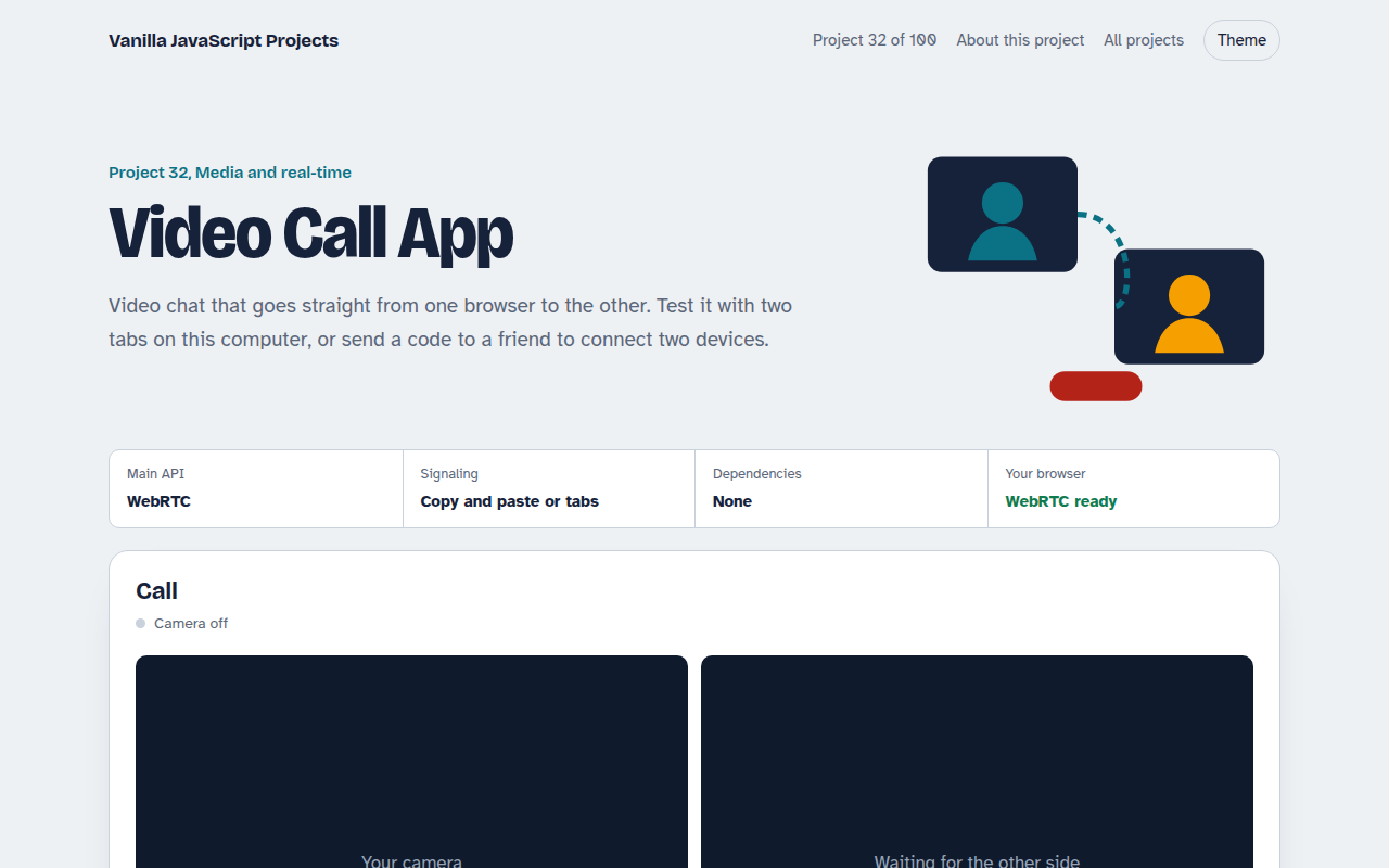 Video Call App JavaScript project preview